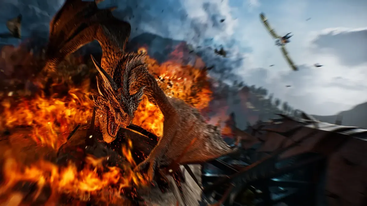 ArcheAge Chronicles fire beast monster encounter in dungeon setting
